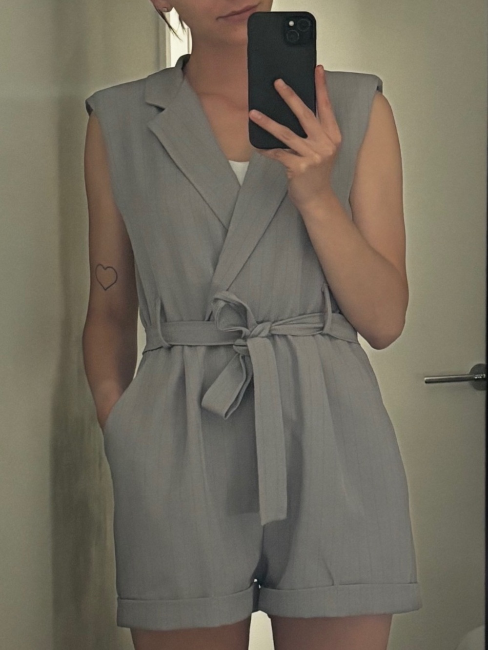 Womens light grey jumpsuit